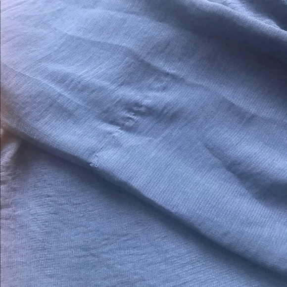 H&M Blue Long Balloon Sleeve Sheer Midi Dress 2 - Picture 8 of 8